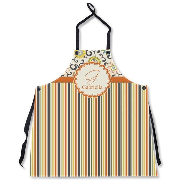 Swirls, Floral & Stripes Personalized Apron