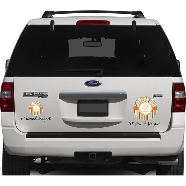 Swirls, Floral & Stripes Personalized Car Magnets on Ford Explorer