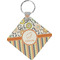 Swirls, Floral & Stripes Personalized Diamond Key Chain