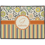 Swirls, Floral & Stripes Door Mat (Personalized)