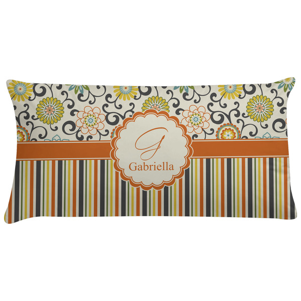 Custom Swirls, Floral & Stripes Pillow Case - King (Personalized)