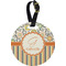 Swirls, Floral & Stripes Personalized Round Luggage Tag