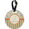 Swirls, Floral & Stripes Plastic Luggage Tag - Round (Personalized)