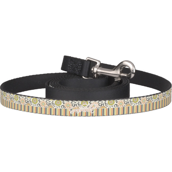 Custom Swirls, Floral & Stripes Dog Leash (Personalized)