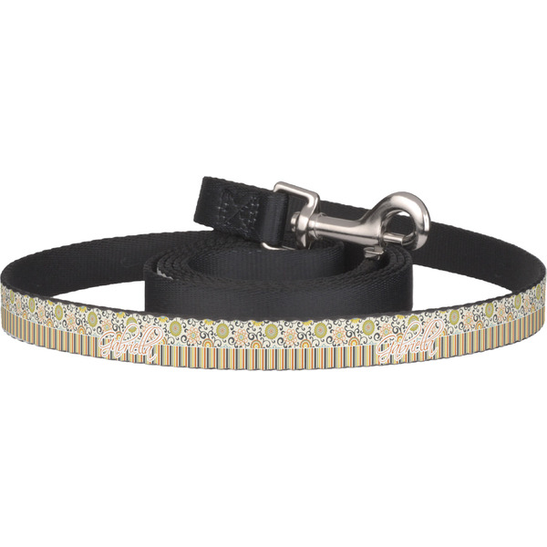 Custom Swirls, Floral & Stripes Dog Leash (Personalized)