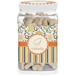 Swirls, Floral & Stripes Dog Treat Jar (Personalized)