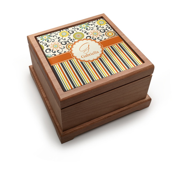 Custom Swirls, Floral & Stripes Pet Urn w/ Name and Initial