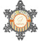 Swirls, Floral & Stripes Vintage Snowflake Ornament (Personalized)