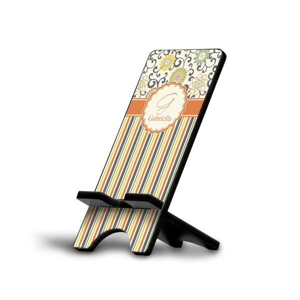 Custom Swirls, Floral & Stripes Cell Phone Stand (Small) (Personalized)