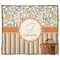 Swirls, Floral & Stripes Picnic Blanket - Flat - With Basket