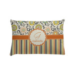 Swirls, Floral & Stripes Pillow Case - Standard (Personalized)