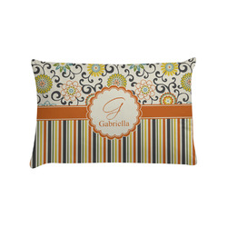 Swirls, Floral & Stripes Pillow Case - Standard (Personalized)