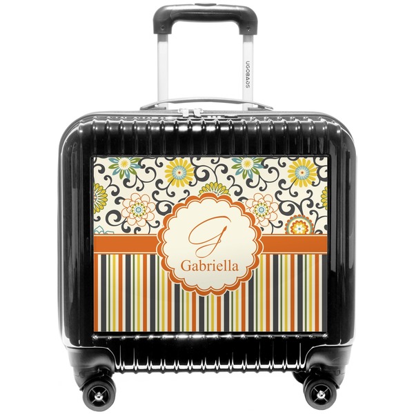 Custom Swirls, Floral & Stripes Pilot / Flight Suitcase (Personalized)