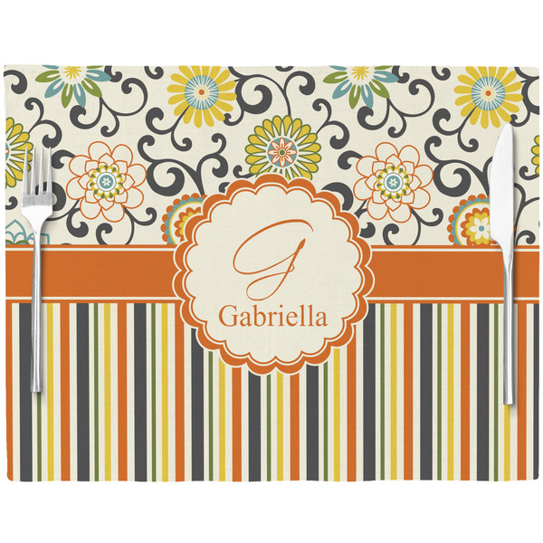 Swirls, Floral & Stripes Placemat with Props