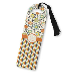 Swirls, Floral & Stripes Plastic Bookmark (Personalized)