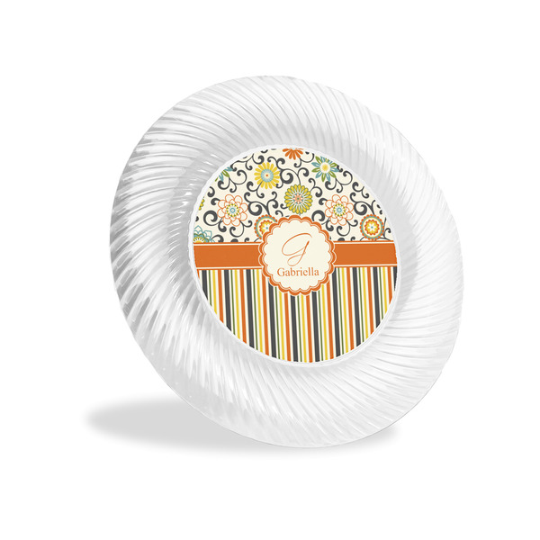 Custom Swirls, Floral & Stripes Plastic Party Appetizer & Dessert Plates - 6" (Personalized)