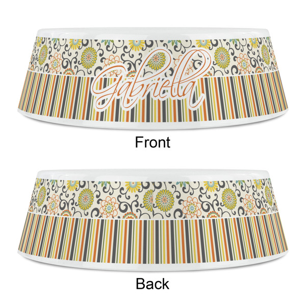 Swirls, Floral & Stripes Plastic Pet Bowls - Small - APPROVAL