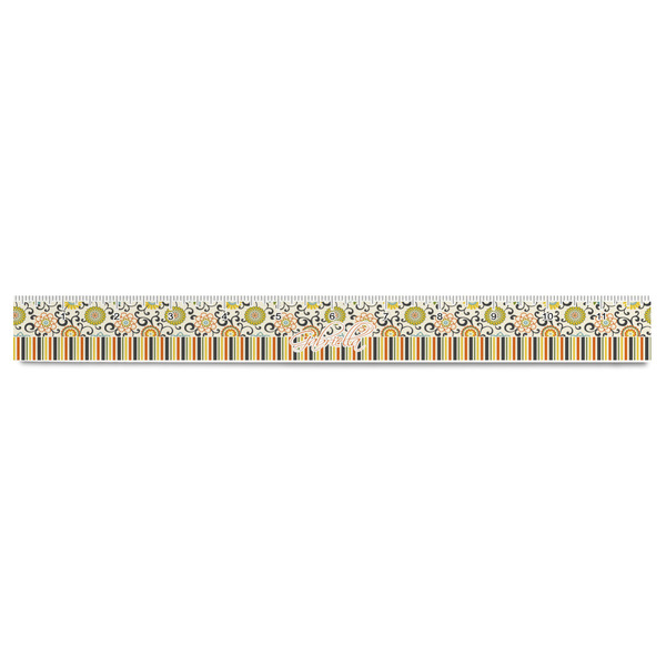 Swirls, Floral & Stripes Plastic Ruler - 12" - FRONT