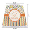Swirls, Floral & Stripes Poly Film Empire Lampshade - Dimensions