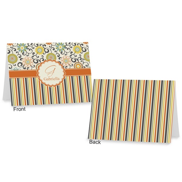 Swirls, Floral & Stripes Postcard - Front and Back