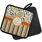 Swirls, Floral & Stripes Pot Holder w/ Name and Initial