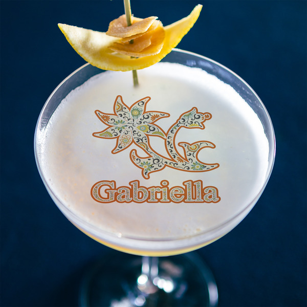 Swirls, Floral & Stripes Printed Drink Topper - XLarge - In Context