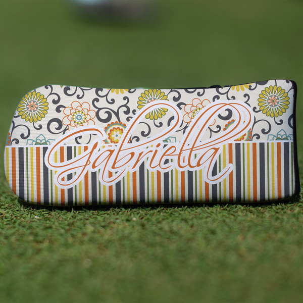 Custom Swirls, Floral & Stripes Blade Putter Cover (Personalized)