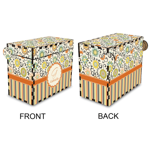 Swirls, Floral & Stripes Recipe Box - Full Color - Approval