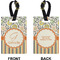 Swirls, Floral & Stripes Rectangle Luggage Tag (Front + Back)