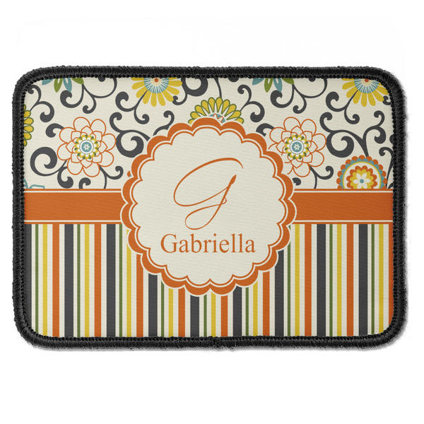 Swirls, Floral & Stripes Rectangle Patch
