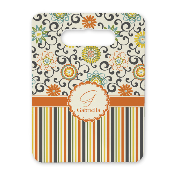 Custom Swirls, Floral & Stripes Rectangular Trivet with Handle (Personalized)