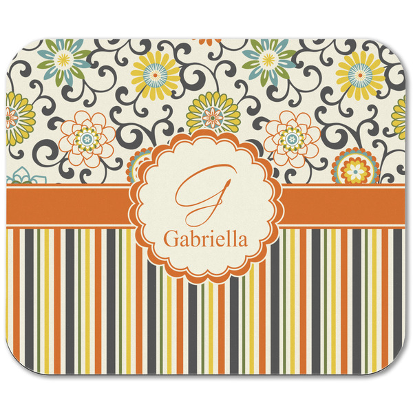 Swirls, Floral & Stripes Rectangular Mouse Pad - APPROVAL
