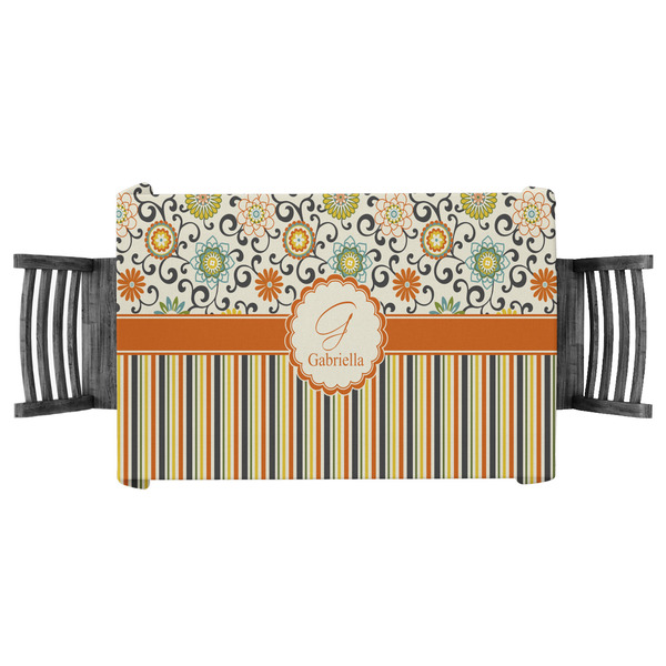 Custom Swirls, Floral & Stripes Tablecloth - 58"x58" (Personalized)