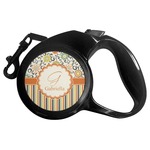 Swirls, Floral & Stripes Retractable Dog Leash - Medium (Personalized)