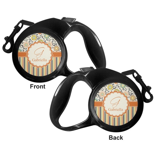 Swirls, Floral & Stripes Retractable Dog Leash - Medium Large - Apvl
