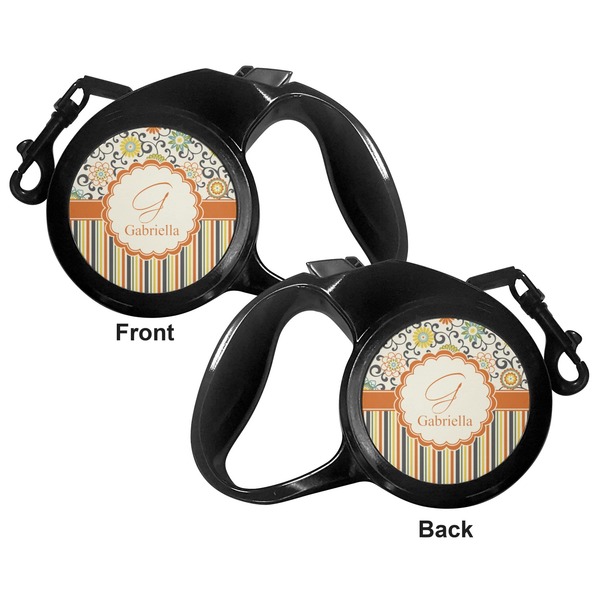 Swirls, Floral & Stripes Retractable Dog Leash - Small - Apvl