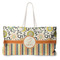 Swirls, Floral & Stripes Large Tote Bag with Rope Handles (Personalized)