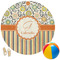 Swirls, Floral & Stripes Round Beach Towel (Personalized)