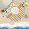 Swirls, Floral & Stripes Round Beach Towel Lifestyle