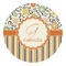 Swirls, Floral & Stripes Round Decal - Large (Personalized)