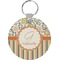 Swirls, Floral & Stripes Round Keychain (Personalized)