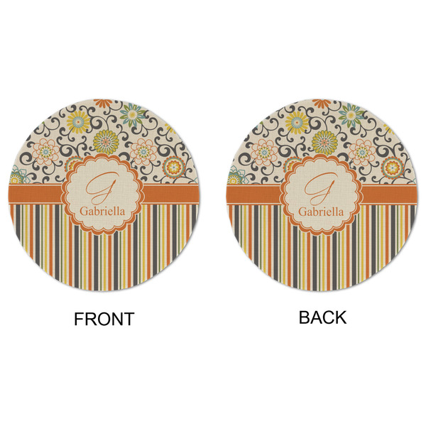 Swirls, Floral & Stripes Round Linen Placemats - APPROVAL (double sided)