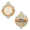 Swirls, Floral & Stripes Round Pet Tag - Front & Back