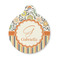 Swirls, Floral & Stripes Round Pet ID Tag - Small (Personalized)