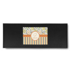 Swirls, Floral & Stripes Rubber Bar Mat (Personalized)