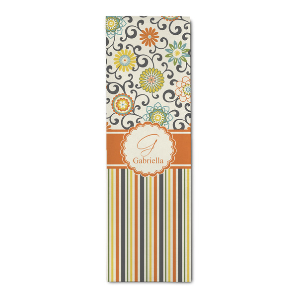 Custom Swirls, Floral & Stripes Runner Rug - 2.5'x8' w/ Name and Initial