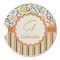 Swirls, Floral & Stripes Sandstone Car Coaster - Single (Personalized)