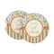 Swirls, Floral & Stripes Sandstone Car Coasters - Set of 2 (Personalized)