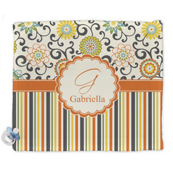 Swirls, Floral & Stripes Security Blanket - Single Sided (Personalized)