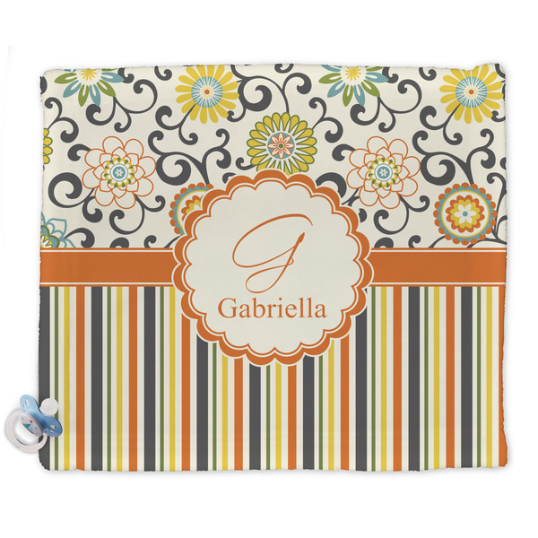 Custom Swirls, Floral & Stripes Security Blanket (Personalized)